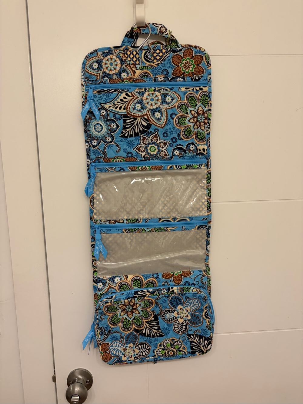 Vera Bradley Blue Hanging Makeup Organizer